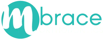 mbrace orthodontics falmouth me logo white - We're an Orthodontic Office Empowering Southern Maine