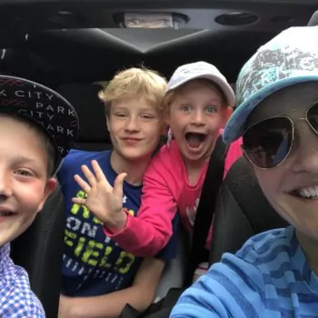 Selfie in Jeep with kids 350x350 - Meet Orthodontist Dr. Tarryn Mac Carthy